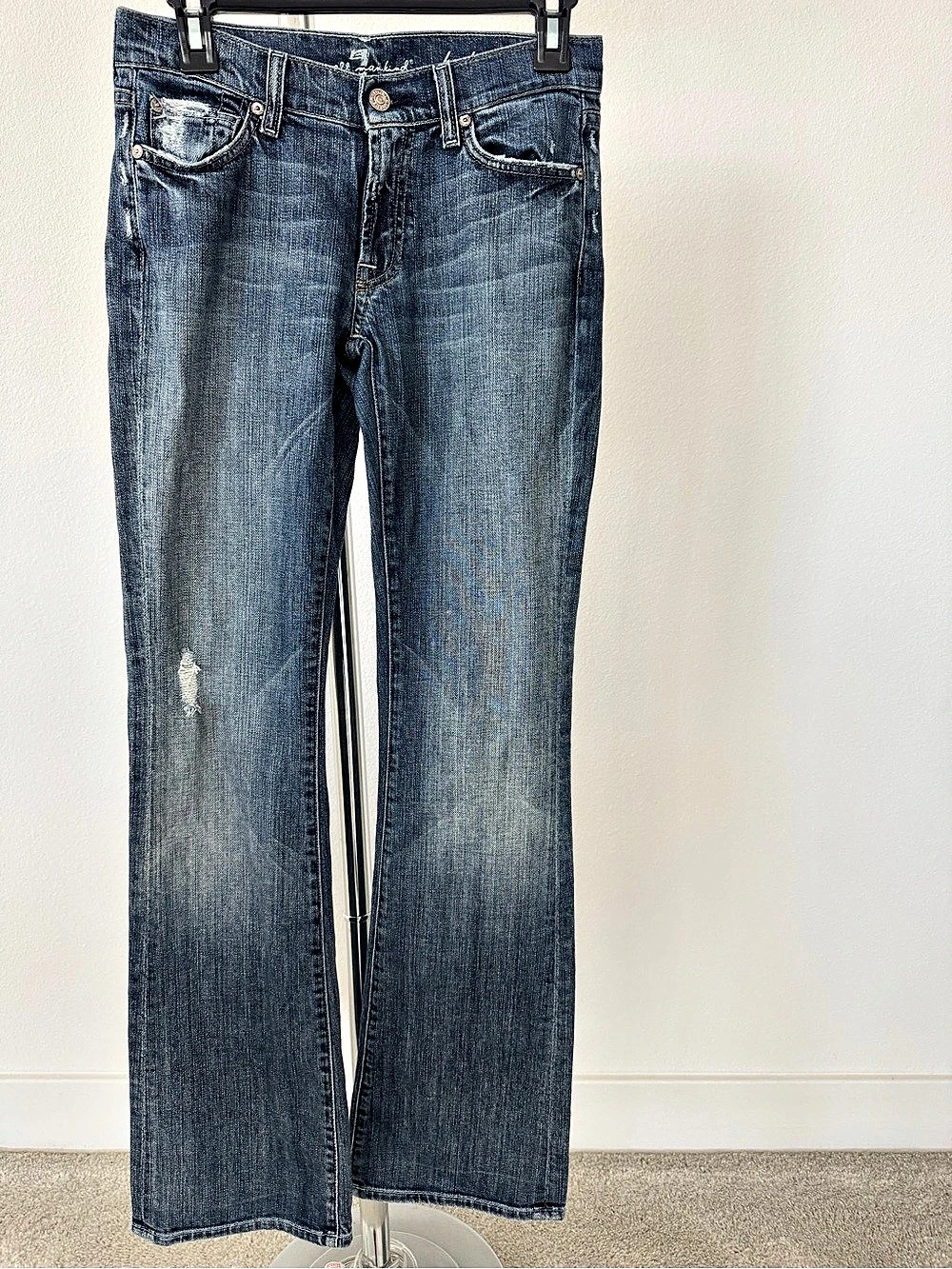 7 for all mankind Bootcut Denim Blue Jeans, Size: 27 - Preowned